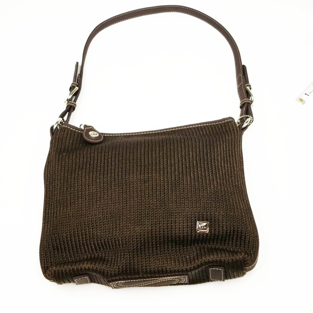 The SAK * Chocolate Brown Polished Knit "SAK" Bag